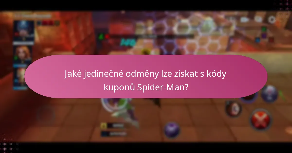 Jaké jedinečné odměny lze získat s kódy kuponů Spider-Man?